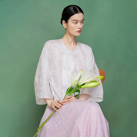 【林栖设计小店】仙缈轻纱|真丝罗白色提花新中式2026早春新款衬衣1961158
