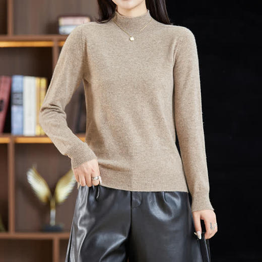 丁摩 山羊绒羊毛半高领毛衣打底衫2856WX153 商品图7