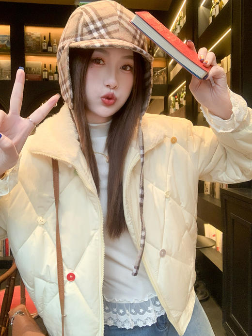 <曾小咸推荐>现货秒杀 ！微信超特价！韩系立领菱格棉衣外套 日常279.99 立减150 秒杀129.99！！ 商品图13