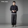 PINLI品立2026春季新款男士潮牌金属烫钻圆领落肩袖套头卫衣上衣BG262109002 商品缩略图1