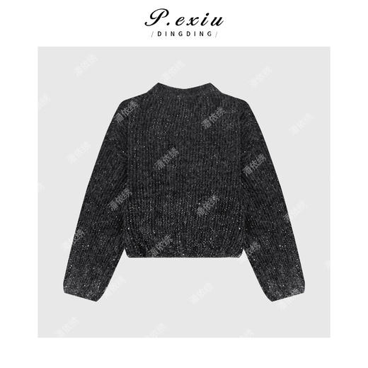 PanYiXiu/潘依绣羊毛马海毛细闪亮片柔软亲肤圆领针织毛衣L2817 商品图1