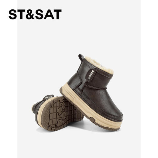 【童鞋】星期六加绒保暖防滑男女童雪地靴SSD419AL46 商品图5