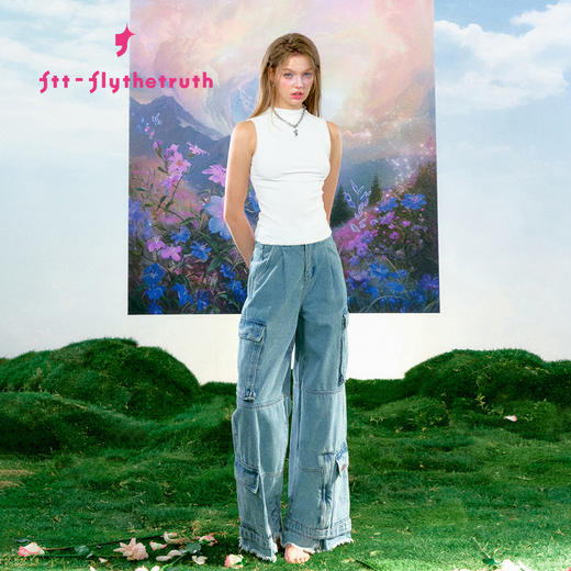 FTT FlyTheTruth  包裹 珍珠边无袖针织背心女夏外穿韩系辣妹上衣 商品图2