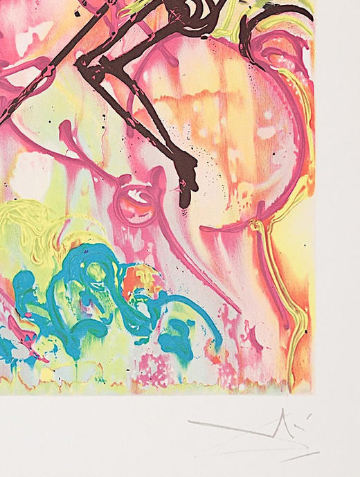 独角鹿西洋古董1983年代法国Armand & Georges Israel出版西班牙超现实主义大师萨尔瓦多·达利图版签名创作限量彩色石版画《圣乔治》 商品图6