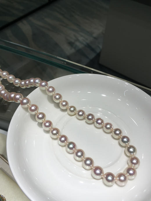 【私席真珠·新年盛宴】极光小灯泡8.5-9mmAkoya珍珠项链 ，圆，极微瑕，珠光超亮（带真科研天女大证书） 商品图0