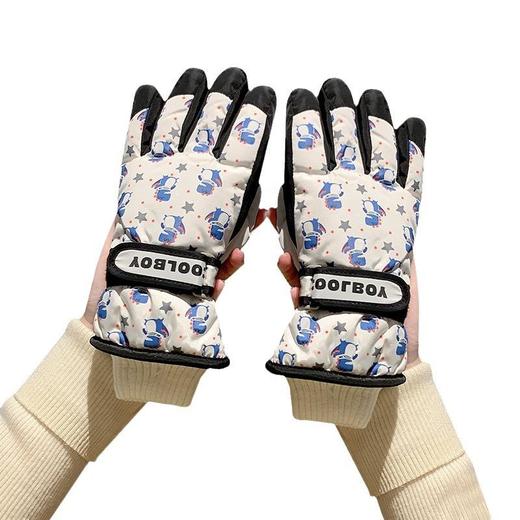 儿童滑雪手套冬季保暖加绒加厚男女童玩雪防水防寒分指卡通棉手套 商品图4