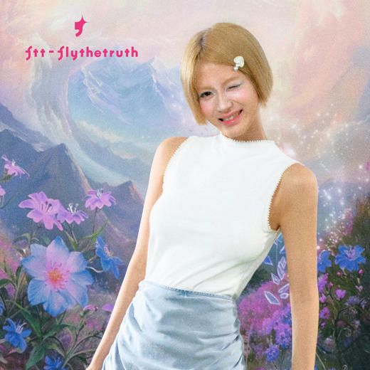 FTT FlyTheTruth  包裹 珍珠边无袖针织背心女夏外穿韩系辣妹上衣 商品图0