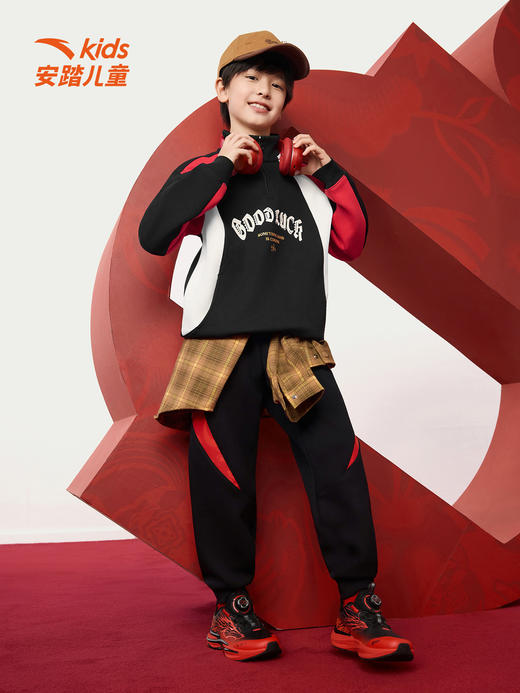 安踏儿童冬季新款男大童新年款套头衫舒适百搭柔软亲肤时尚352618726 商品图3