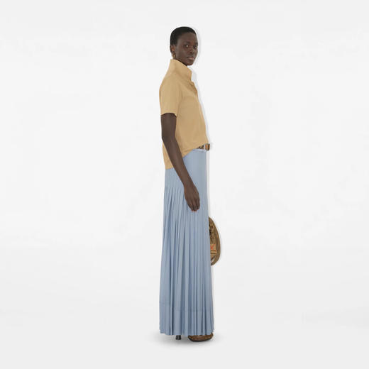 BURBERRY 巴宝莉 女士马术骑士印章刺绣棉质短袖polo衫 浅黄色 8110928 B8626 商品图3