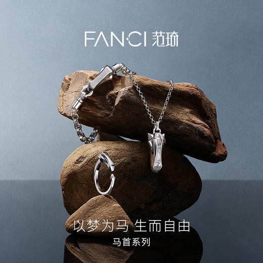 Fanci范琦 马首系列以梦为马银项链白纹石新年情侣送男友生日礼物 商品图1
