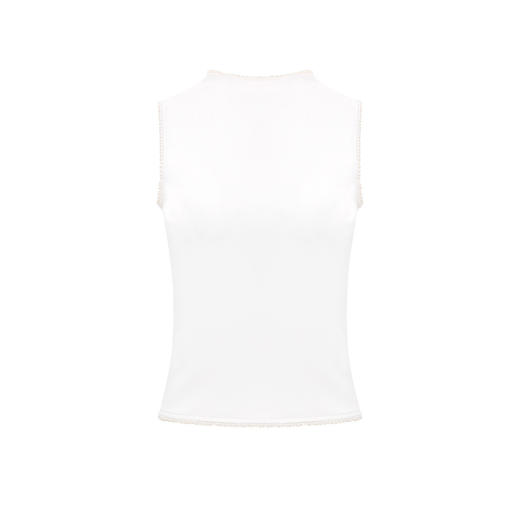 FTT FlyTheTruth  包裹 珍珠边无袖针织背心女夏外穿韩系辣妹上衣 商品图4