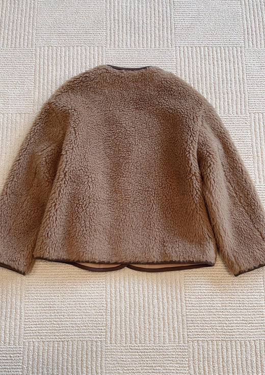 15-1 原材渠道货 小禾 骆驼绒绵羊毛混纺 轻中式 泰迪短大衣 轻盈保暖 优雅大气 商品图10