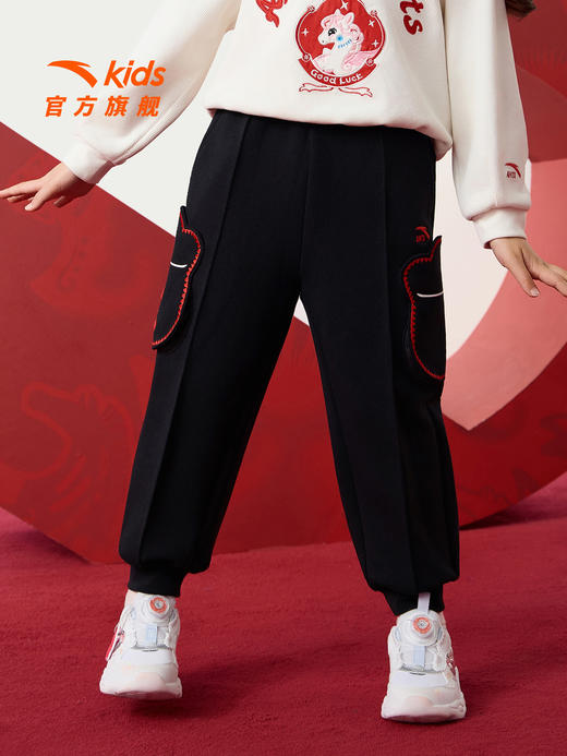 新年款安踏儿童女小童针织运动长裤2026年春新款亲肤女孩潮流卫裤362619736 商品图1