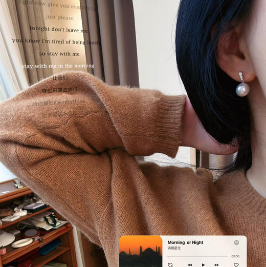 「邂逅款」淡水珍珠耳坠 10-11mm ji光 正圆 微微瑕 浪漫百搭款 S925银配件 商品图3