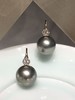 【私席真珠·新年盛宴】18k金镶钻大溪地气质灰珍珠耳环  11-12mm圆 商品缩略图1