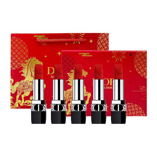 送礼袋【2026年 马年限定礼盒】DIOR迪奥马年限定丝绒口红礼盒1.5g*5 （丝绒：#999+#777+#720+#217+#228）一般贸易 商品图14