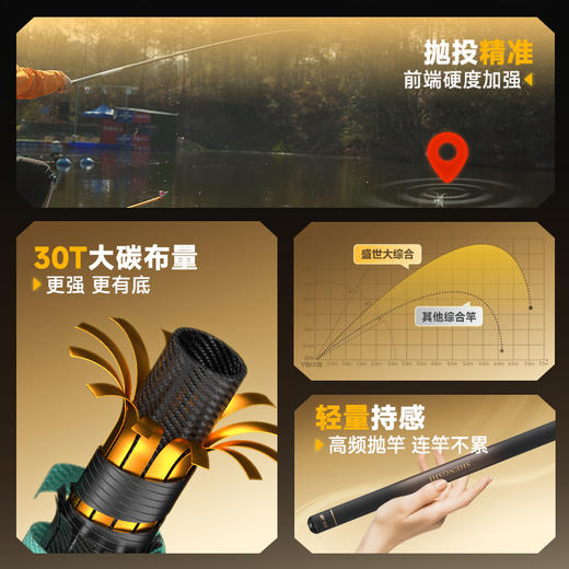 佳钓尼盛世大综合鱼竿手竿超轻超硬碳素手杆鲫鱼竿鲤鱼竿钓鱼装备 商品图1