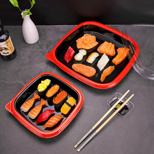 喇叭花网红新款寿司盒刺身拼盘贯桶长方形餐具外卖包装打包盒角桶 商品图2