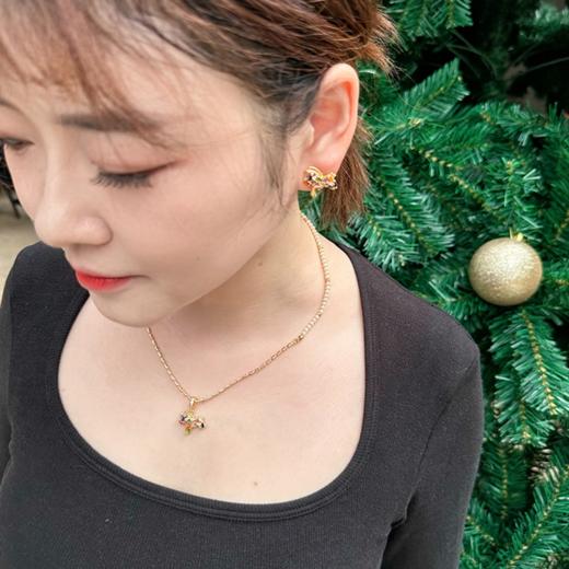 壁虎瑜伽【2601PJ461】 铜镀24K彩色小马吊坠项链（5天发货） 商品图3
