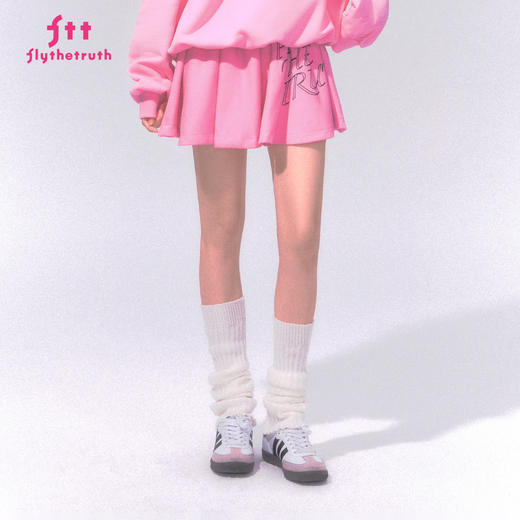 FTT FlyTheTruth 粉黛蔷薇 韩系百褶A字半身裙女秋季高腰显瘦短裙 商品图0
