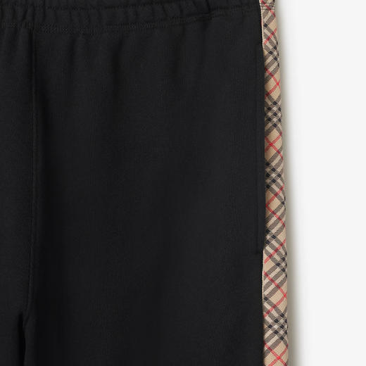 BURBERRY 巴宝莉 男士马术骑士徽标刺绣格纹装饰棉质运动裤 黑色 8110791 A1189 商品图2