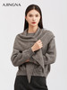 【软糯质感】阿菁娜花纱灰针织披肩软糯质感简约的设计慵懒氛围感F30D320012 商品缩略图0