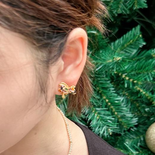 壁虎瑜伽【2601PJ460】 铜镀24K彩色小马吊坠耳钉（5天发货） 商品图2