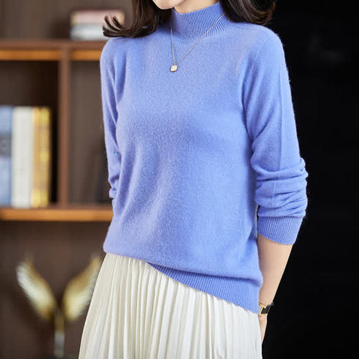 丁摩 山羊绒羊毛半高领毛衣打底衫2856WX153 商品图9