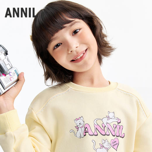 女童圆领长袖卫衣春季新款安奈儿童装EG611586 商品图2