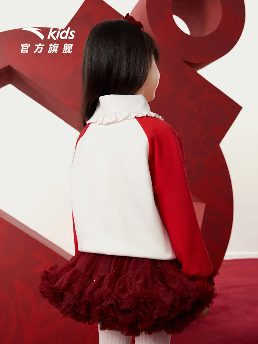 【马年红色新年】安踏儿童卫衣宝宝女童2026年春女孩加绒卫衣潮362619748 商品图1
