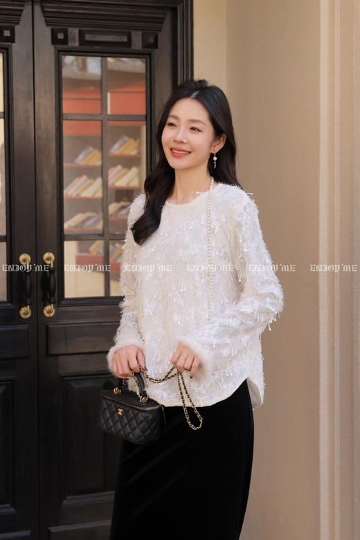 【门店同款】ENJOY冬季“烟火漫春”闪片绣花中式上衣 168995881 商品图2