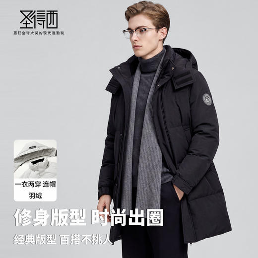 【抗菌&无异味&鸭绒】圣得西2025年冬季新款男士厚羽绒服保暖外套 商品图2