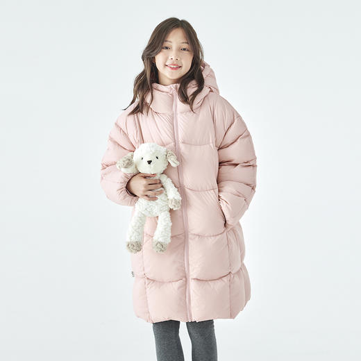 棵初25年冬季新款亲子中大女童中长款羽绒服三防面料吐司造型外套 商品图2