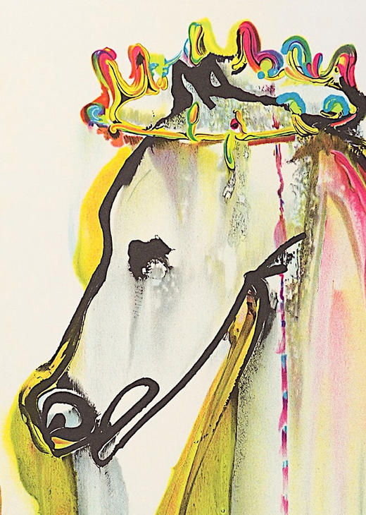 独角鹿西洋古董1983年代法国Armand & Georges Israel出版西班牙超现实主义大师萨尔瓦多·达利签名创作限量彩色石版画《马》 商品图4