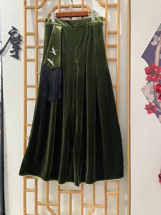 「断码清仓」精品新中式国风汉服元素V领上衣百褶长裙通勤两件套 L码  ZFYY299 商品图8