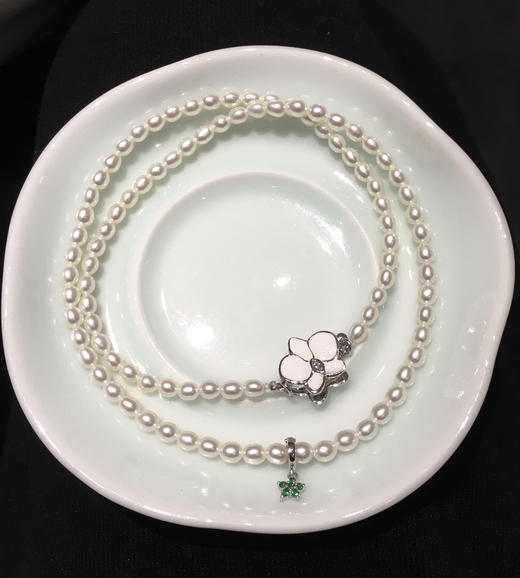 【私席真珠·新年盛宴】一口价·925银镶锆石无核淡水珍珠项链 3.5-5mm 商品图2