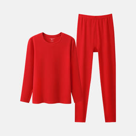 三枪朵绒棉圆领女内衣套装