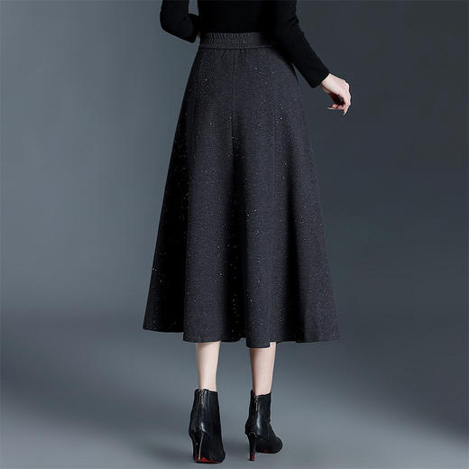 垂坠感亮片百褶大摆裙高腰A字伞裙冬款显瘦25877 商品图2