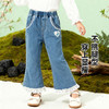 迪士尼（Disney）童装女童牛仔长裤甜美蕾丝花边蓝色休闲外出牛仔长裤2026春季新款ZD1FK011 商品缩略图2