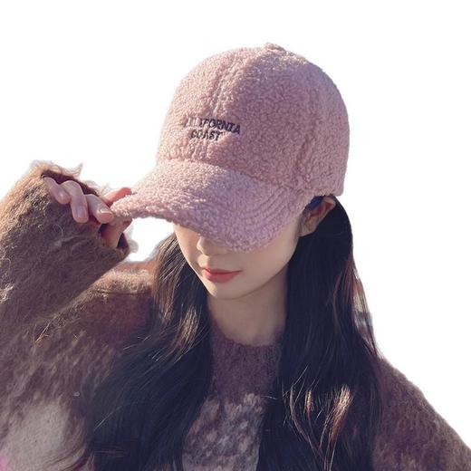 棒球帽女款秋冬季大头围毛绒防寒保暖韩版百搭加厚羊羔毛鸭舌帽子 商品图4