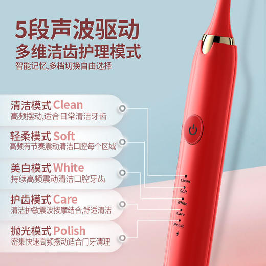 【秒杀❗️19.9到手9样🔥8刷头+1电动牙刷】5段声波驱动 多维洁齿护理模式 杜邦抑jun刷毛 清洁力强 希尔顿五档定时成人情侣软毛USB充电式防水声波震动 商品图1