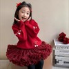 清清美日新年女童毛女童新年衣服红色毛衣冬装儿童针织衫洋气上衣新款喜庆过年服90-150★ 商品缩略图1