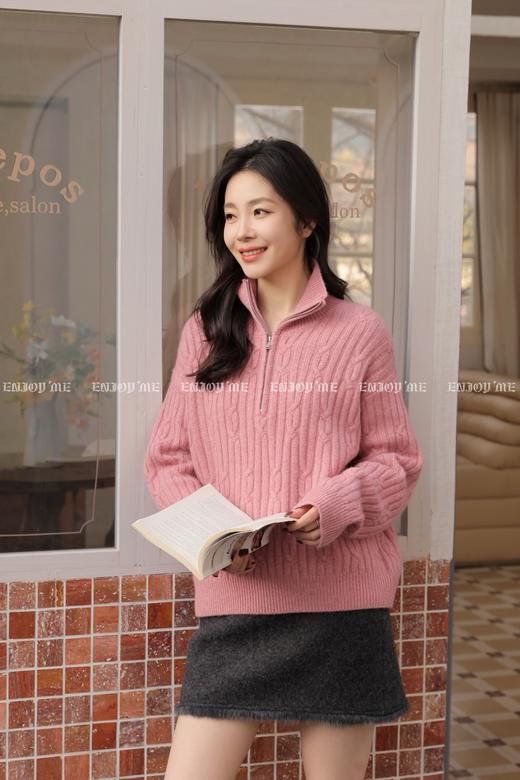 【门店同款】ENJOY冬季“暖冬知性”半拉链立领针织上衣 168897608 商品图2