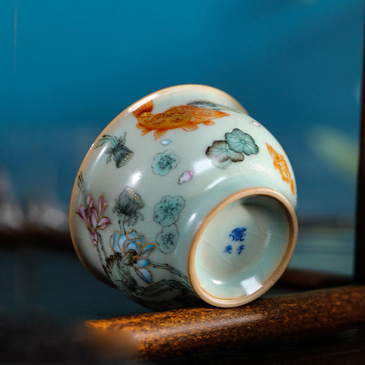 问鼎天青复刻款精工晖盈杯（鱼藻纹） 商品图4