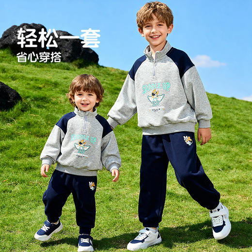 迪士尼男童童装卫衣卫裤运动休闲套装舒适耐磨宽松儿童套装两件套新款ZD1FT015 商品图3