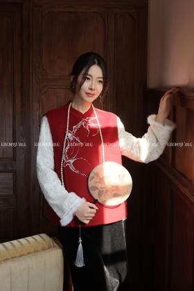 【门店同款】ENJOY冬季“烟火漫春”雁南飞刺绣马夹 168897798