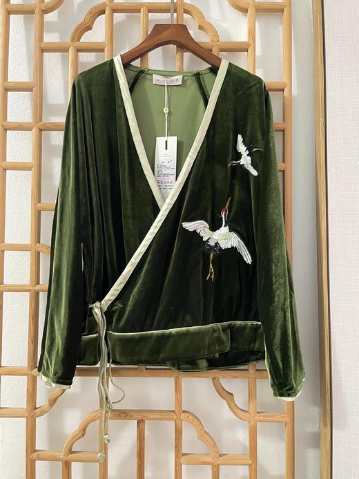 「断码清仓」精品新中式国风汉服元素V领上衣百褶长裙通勤两件套 L码  ZFYY299 商品图1