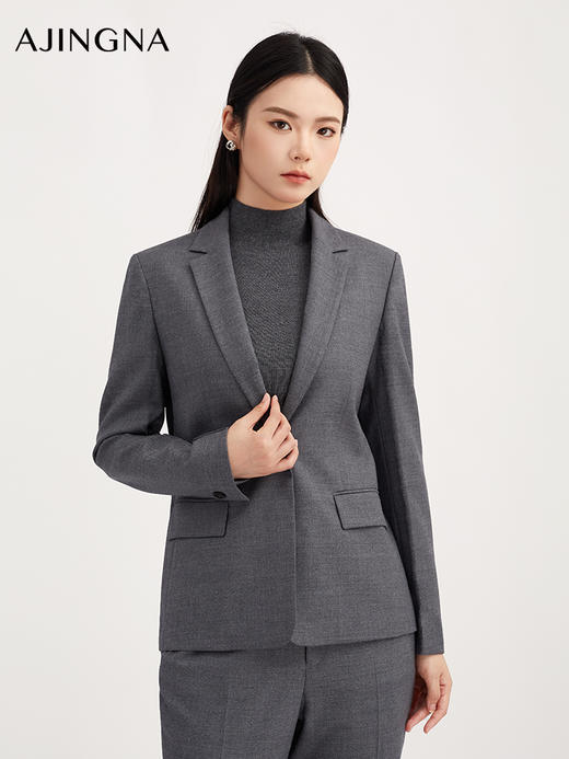 【商场同款】阿菁娜冬季新款静奢风西装上衣高智通勤老钱风通勤外套A30Q108032 商品图0