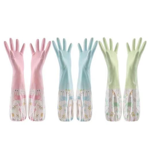 【醒粉福利9.9元2双】加厚加绒洗碗手套 防水橡胶厨房耐用胶皮橡胶家务家务手套 商品图4