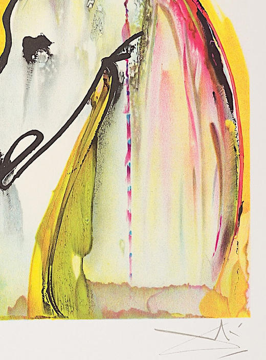 独角鹿西洋古董1983年代法国Armand & Georges Israel出版西班牙超现实主义大师萨尔瓦多·达利签名创作限量彩色石版画《马》 商品图6